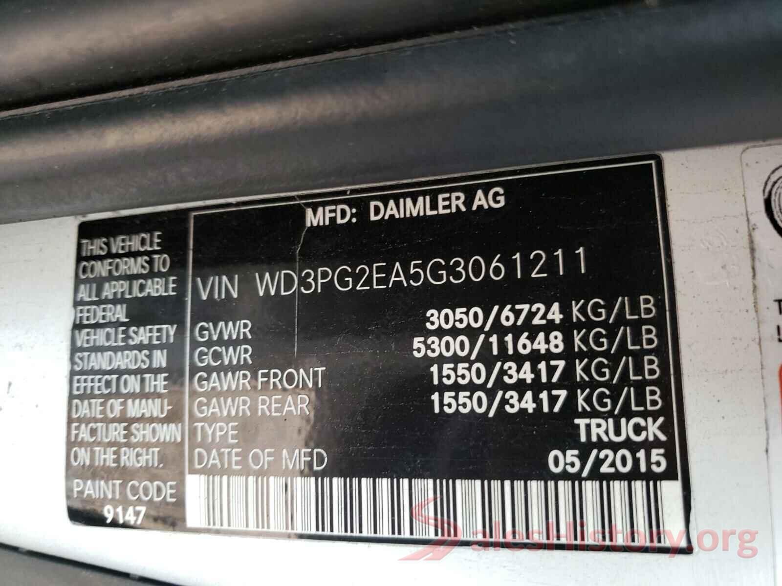 WD3PG2EA5G3061211 2016 MERCEDES-BENZ ALL OTHER