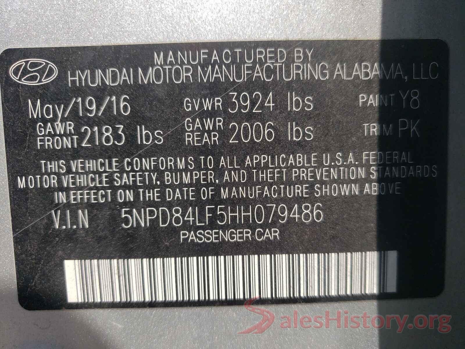 5NPD84LF5HH079486 2017 HYUNDAI ELANTRA