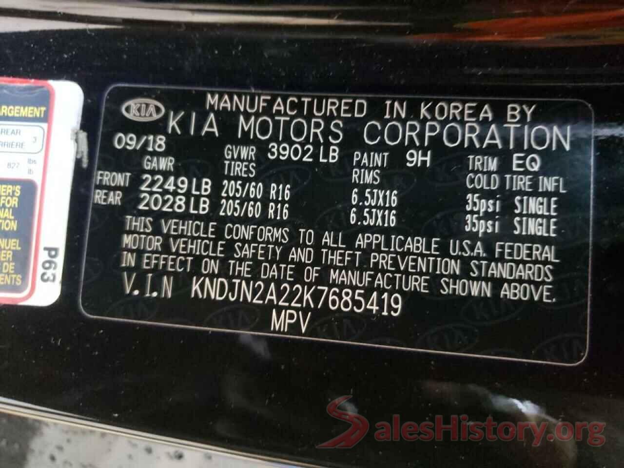 KNDJN2A22K7685419 2019 KIA SOUL