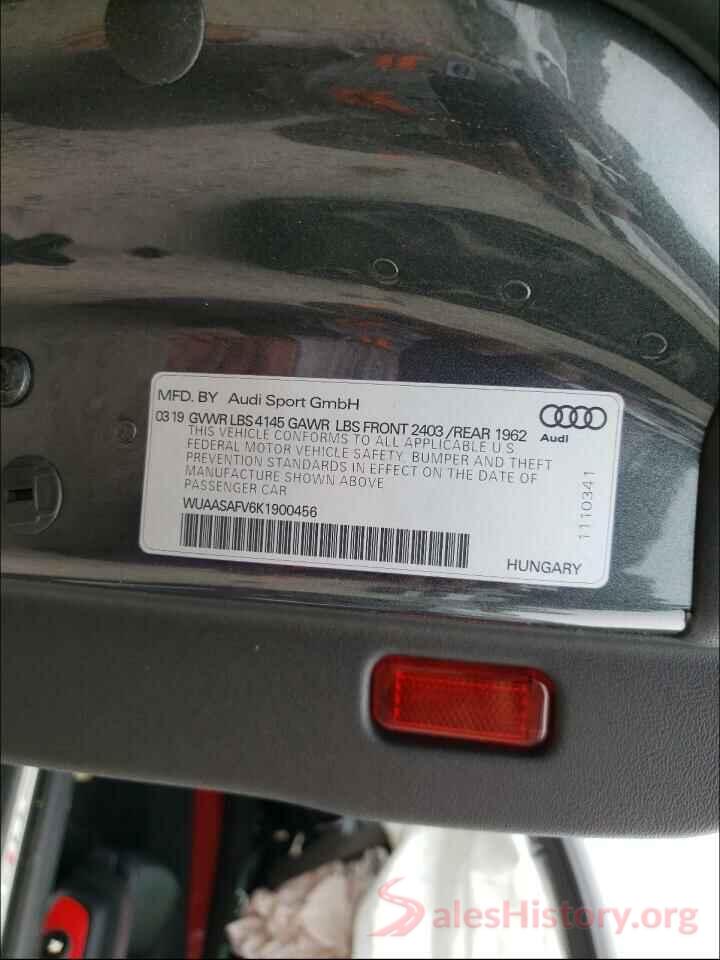 WUAASAFV6K1900456 2019 AUDI TT