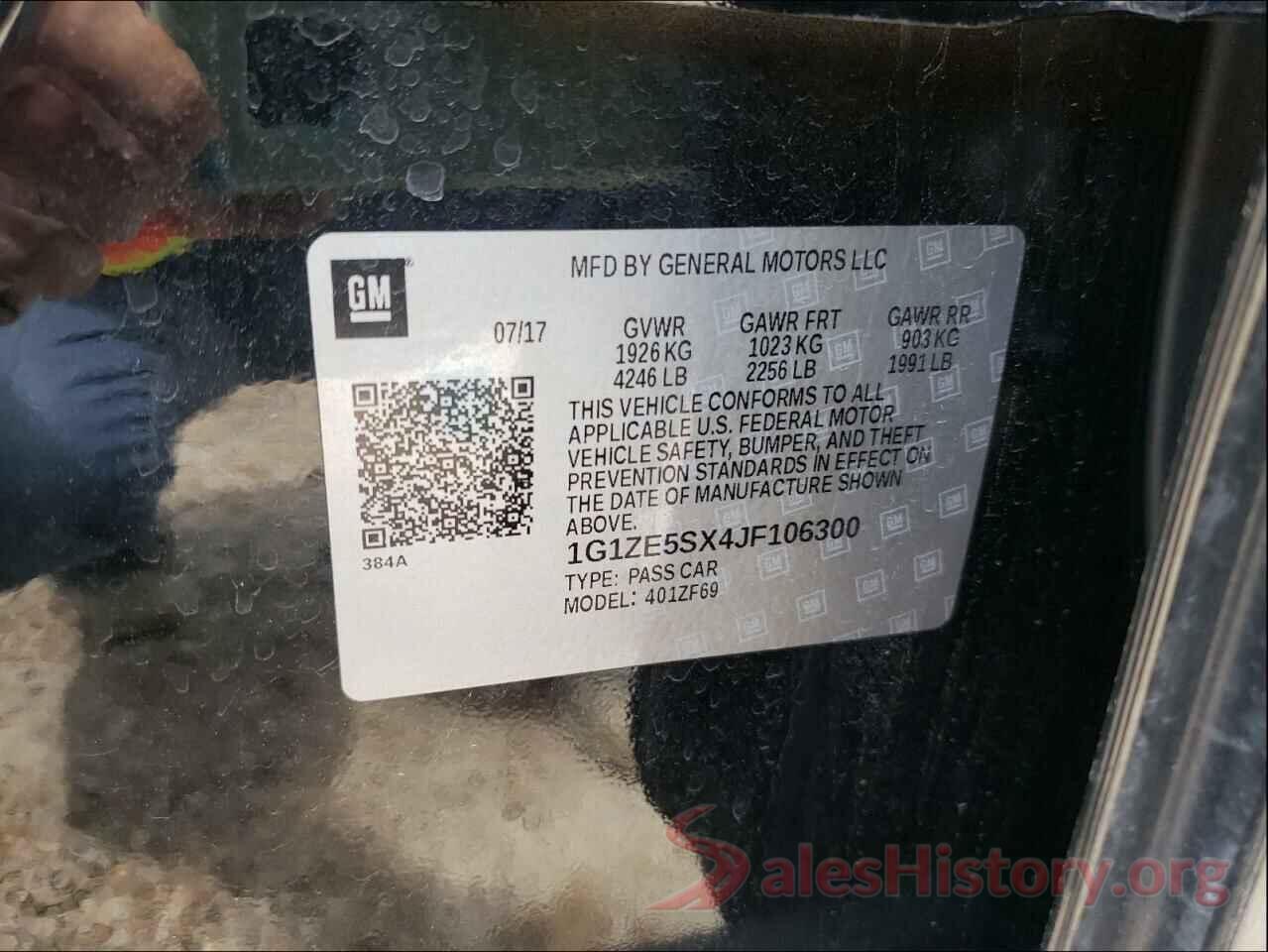 1G1ZE5SX4JF106300 2018 CHEVROLET MALIBU