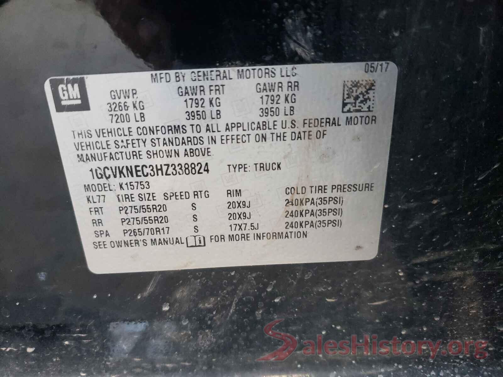 1GCVKNEC3HZ338824 2017 CHEVROLET SILVERADO