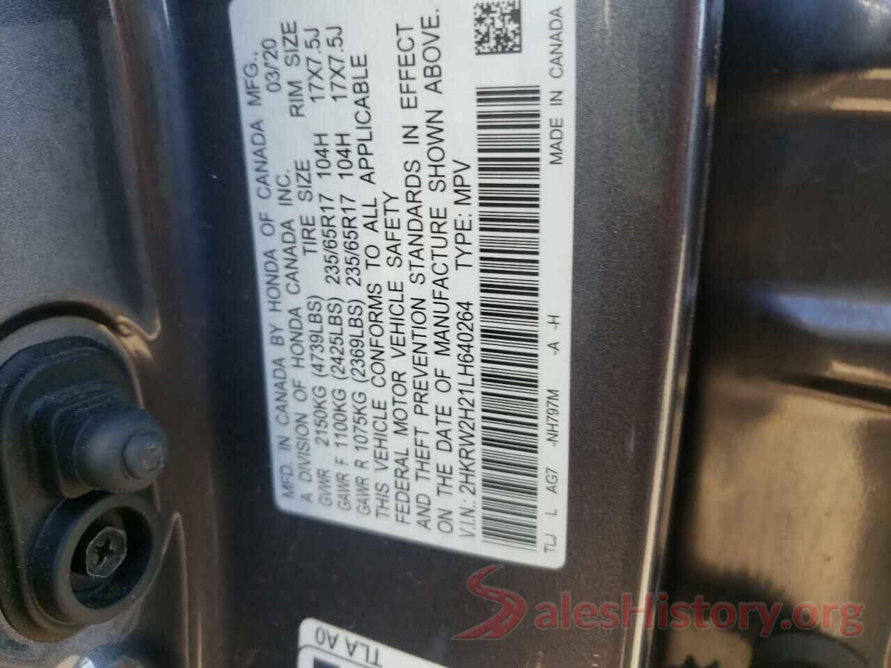 2HKRW2H21LH640264 2020 HONDA CRV