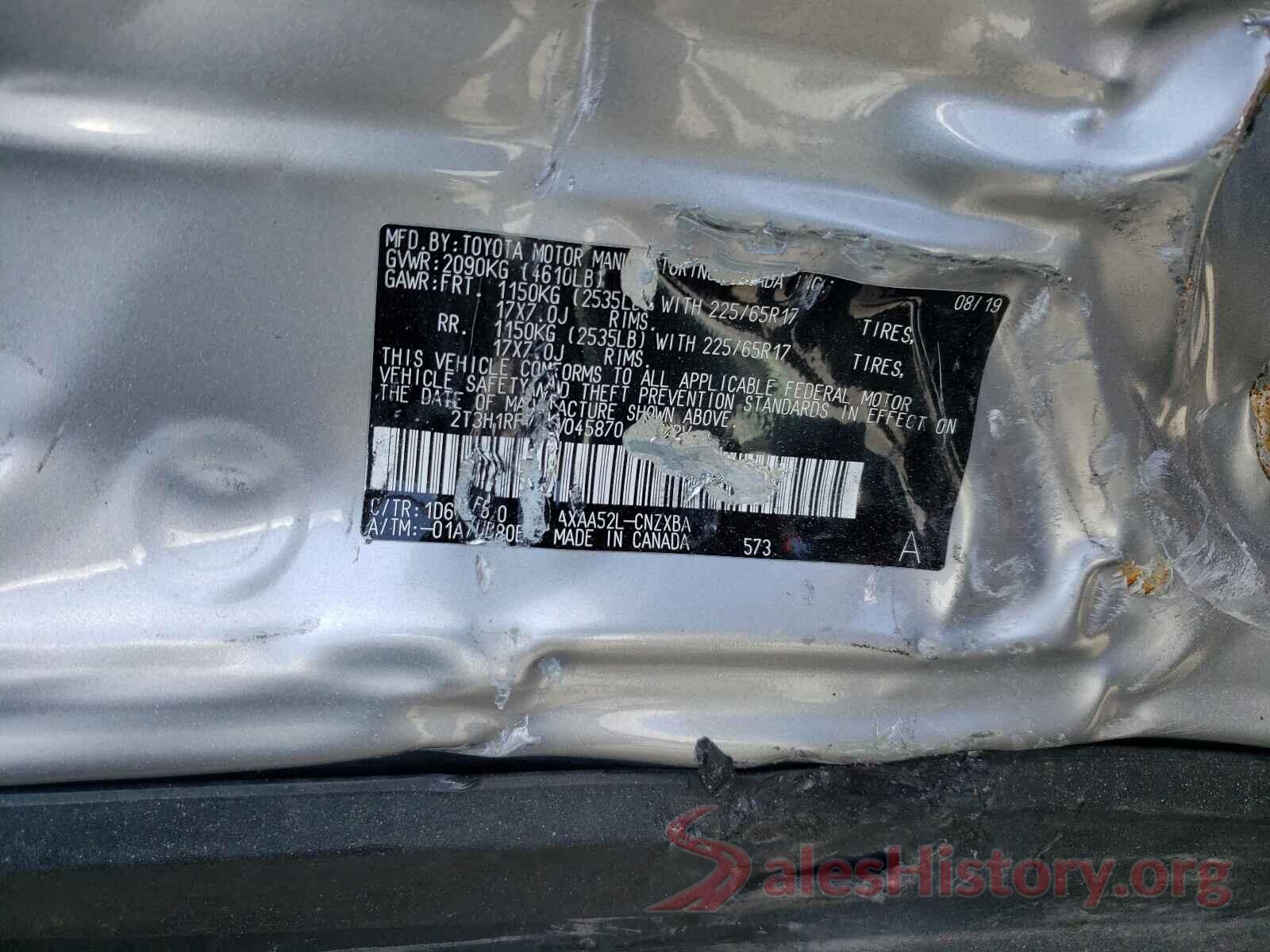 2T3H1RFV4KW045870 2019 TOYOTA RAV4