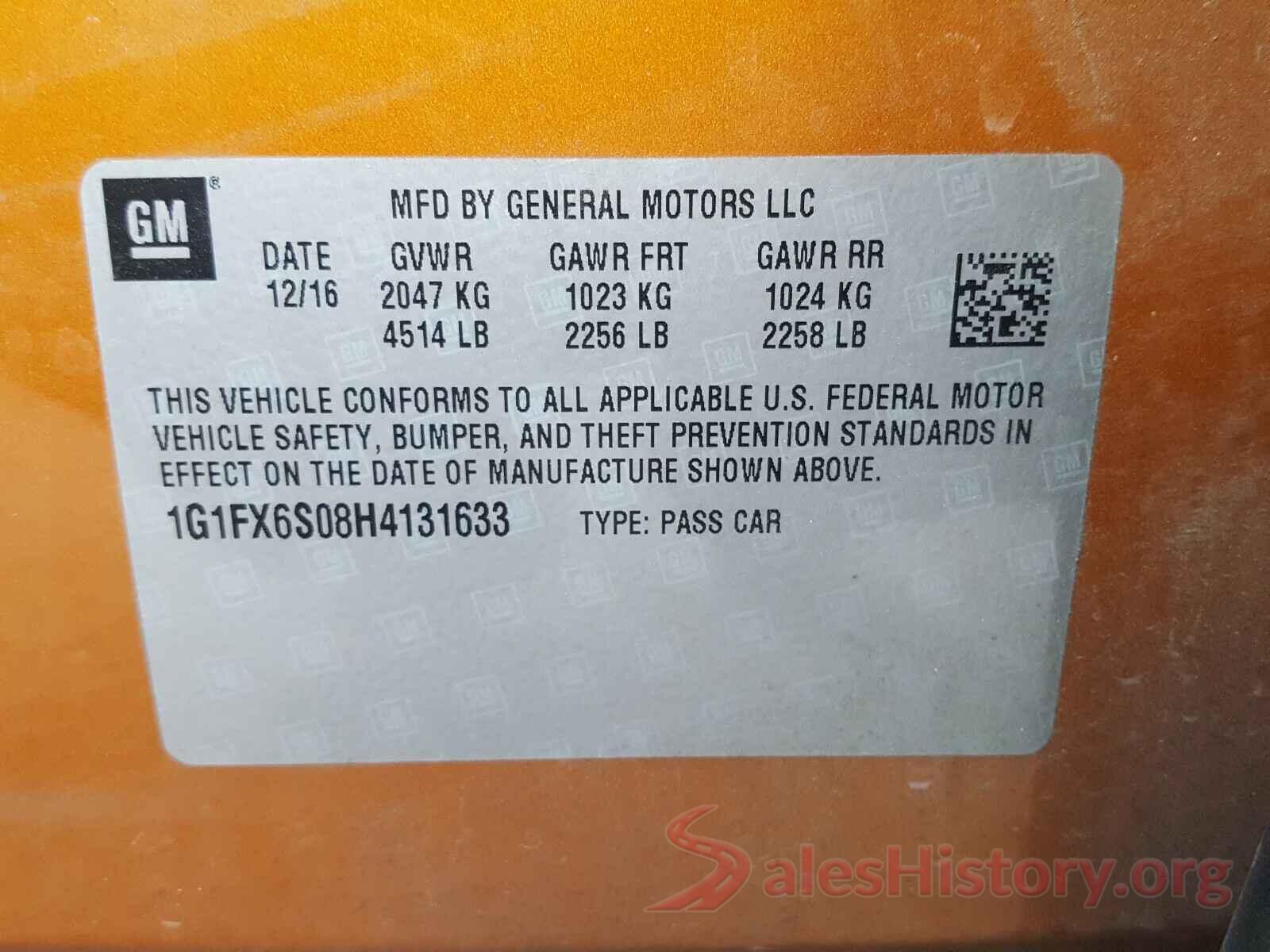 1G1FX6S08H4131633 2017 CHEVROLET BOLT