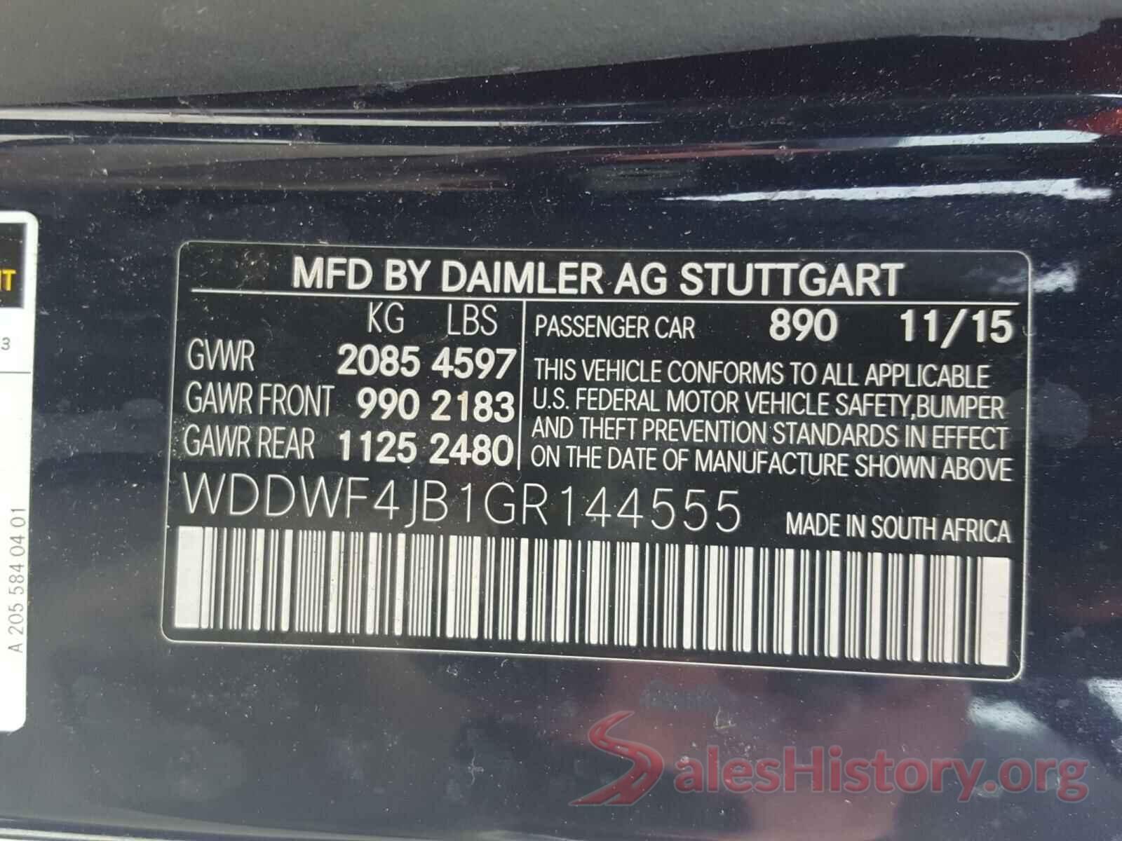 WDDWF4JB1GR144555 2016 MERCEDES-BENZ C CLASS