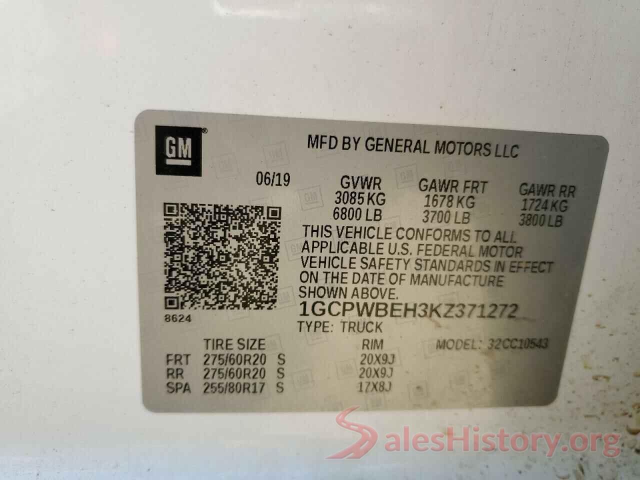 1GCPWBEH3KZ371272 2019 CHEVROLET ALL Models