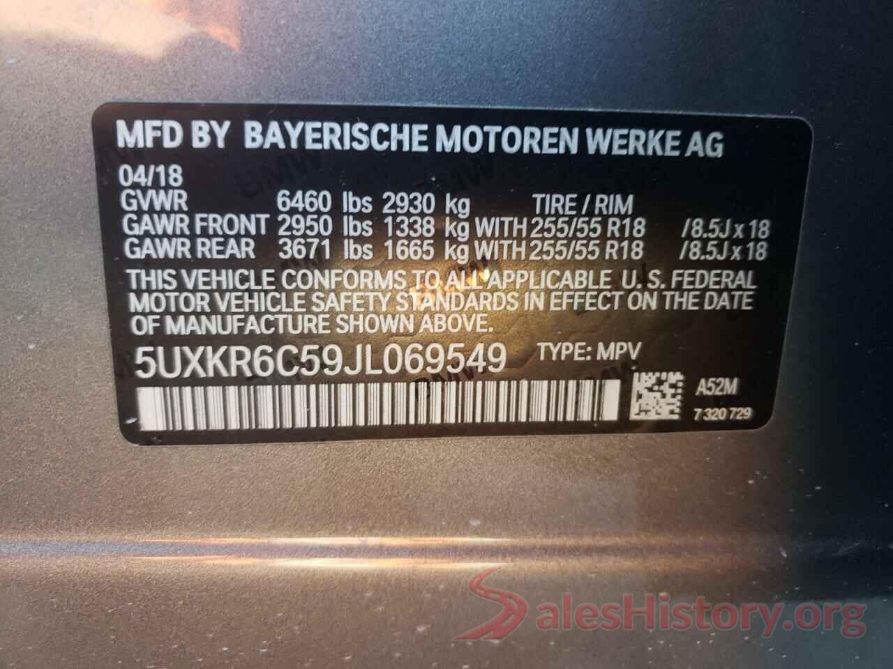 5UXKR6C59JL069549 2018 BMW X5