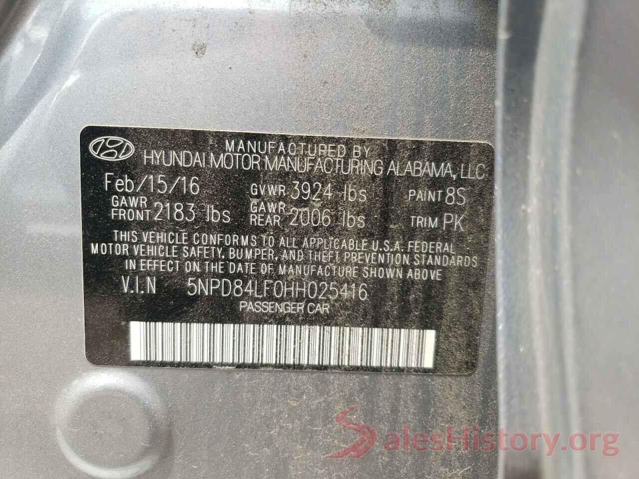 5NPD84LF0HH025416 2017 HYUNDAI ELANTRA