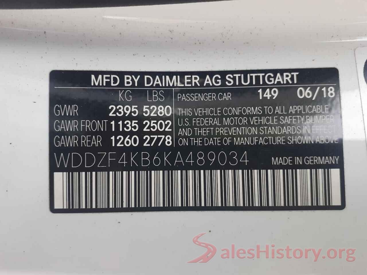 WDDZF4KB6KA489034 2019 MERCEDES-BENZ E CLASS