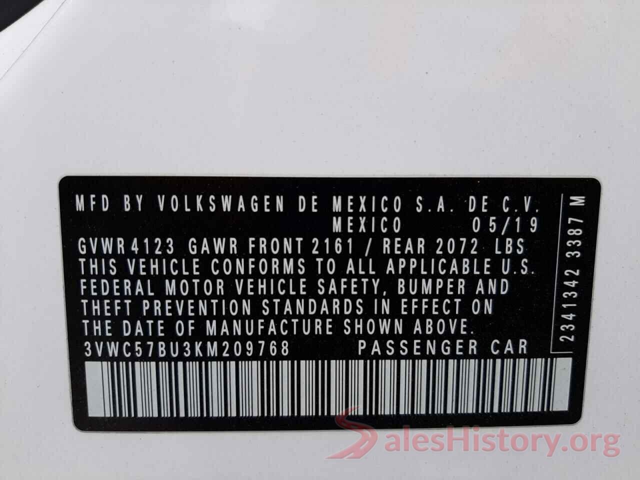 3VWC57BU3KM209768 2019 VOLKSWAGEN JETTA