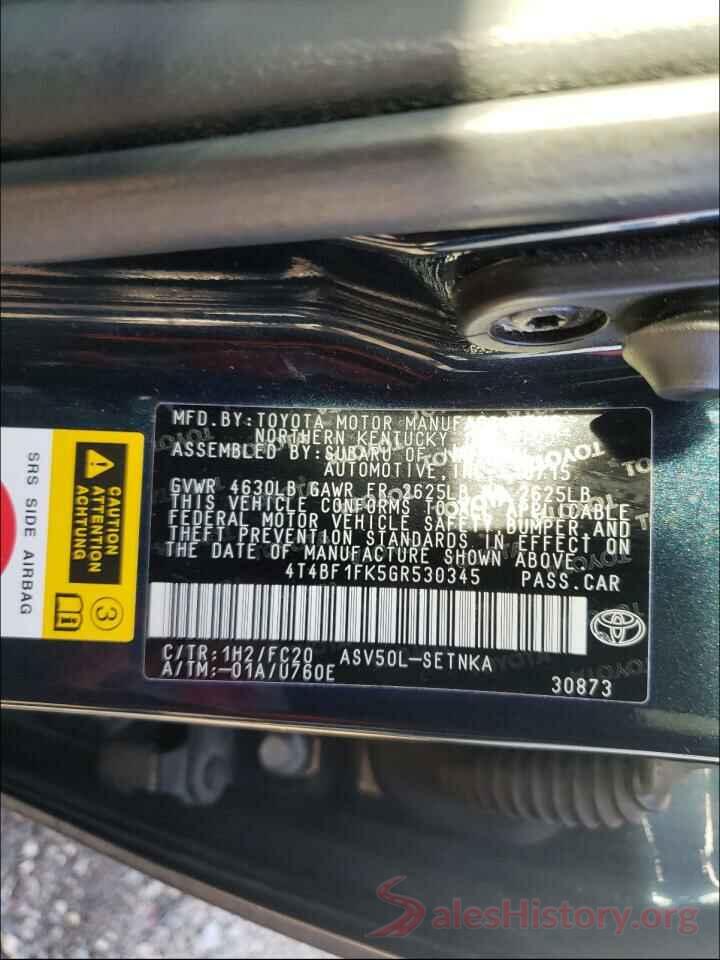 4T4BF1FK5GR530345 2016 TOYOTA CAMRY