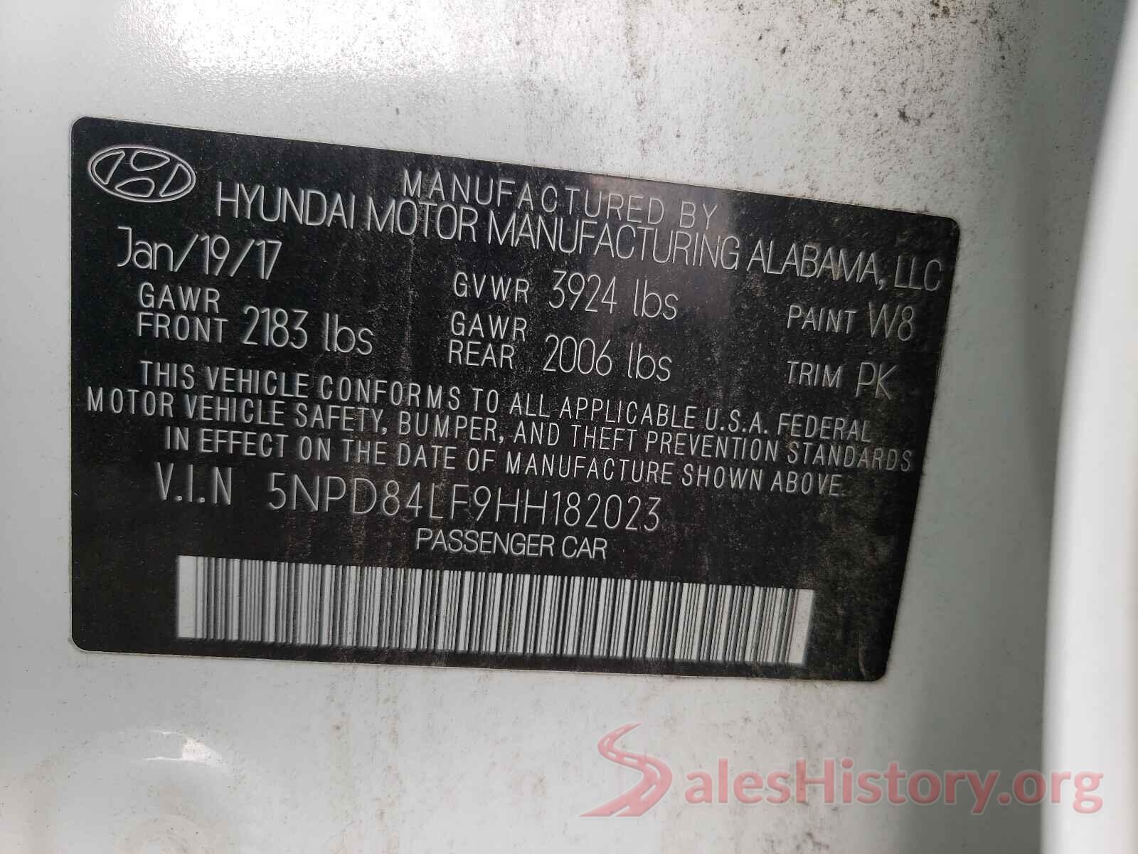 5NPD84LF9HH182023 2017 HYUNDAI ELANTRA