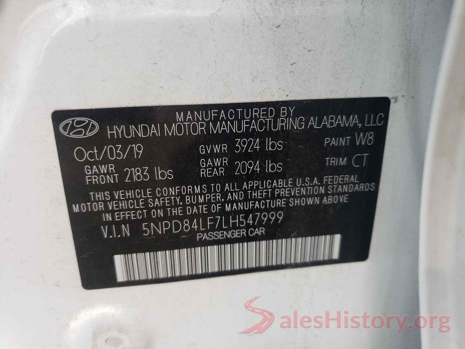 5NPD84LF7LH547999 2020 HYUNDAI ELANTRA