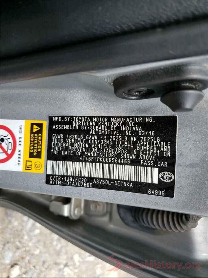 4T4BF1FK0GR564466 2016 TOYOTA CAMRY