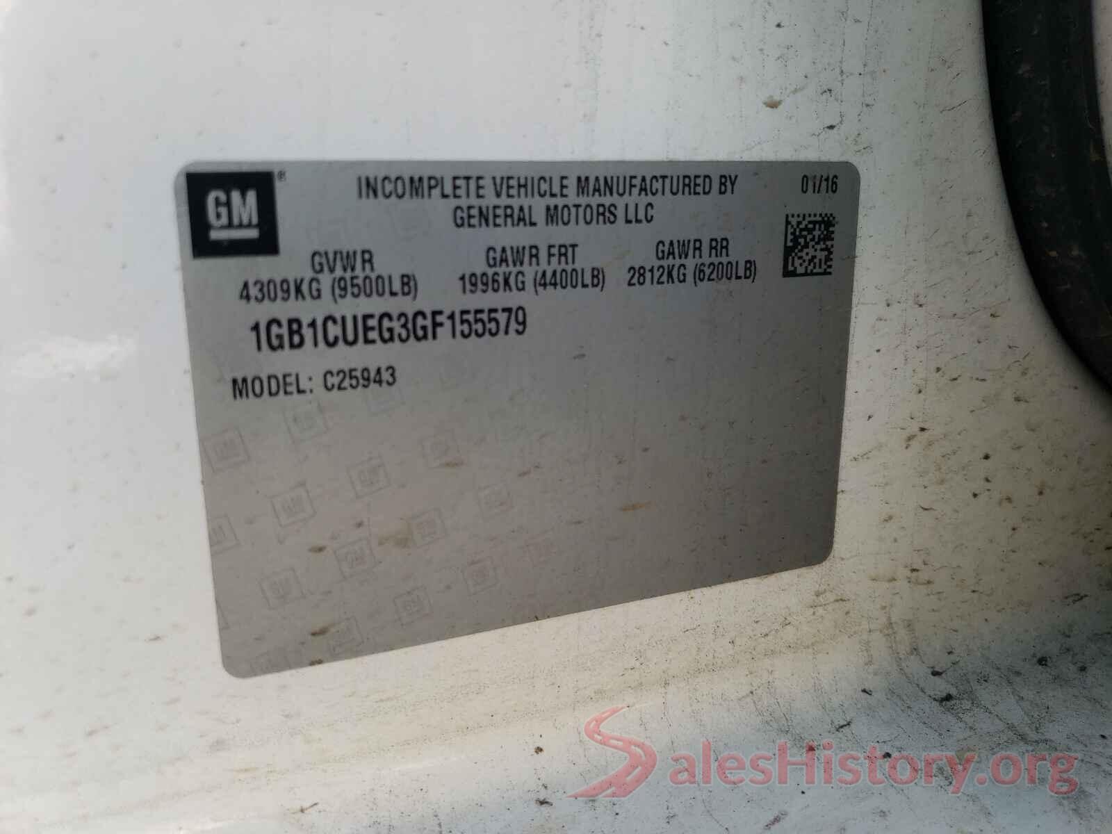 1GB1CUEG3GF155579 2016 CHEVROLET SILVERADO