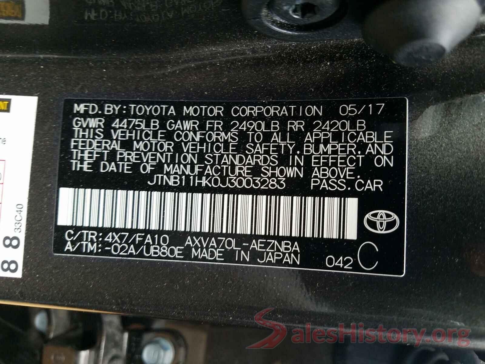 JTNB11HK0J3003283 2018 TOYOTA CAMRY