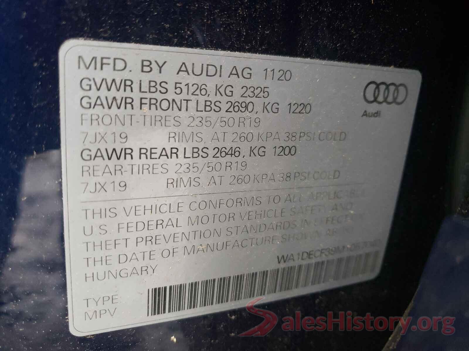 WA1DECF39M1057040 2021 AUDI Q3