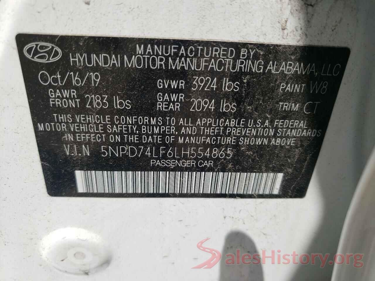 5NPD74LF6LH554865 2020 HYUNDAI ELANTRA