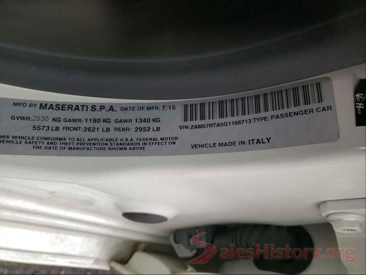 ZAM57RTA5G1168713 2016 MASERATI ALL MODELS