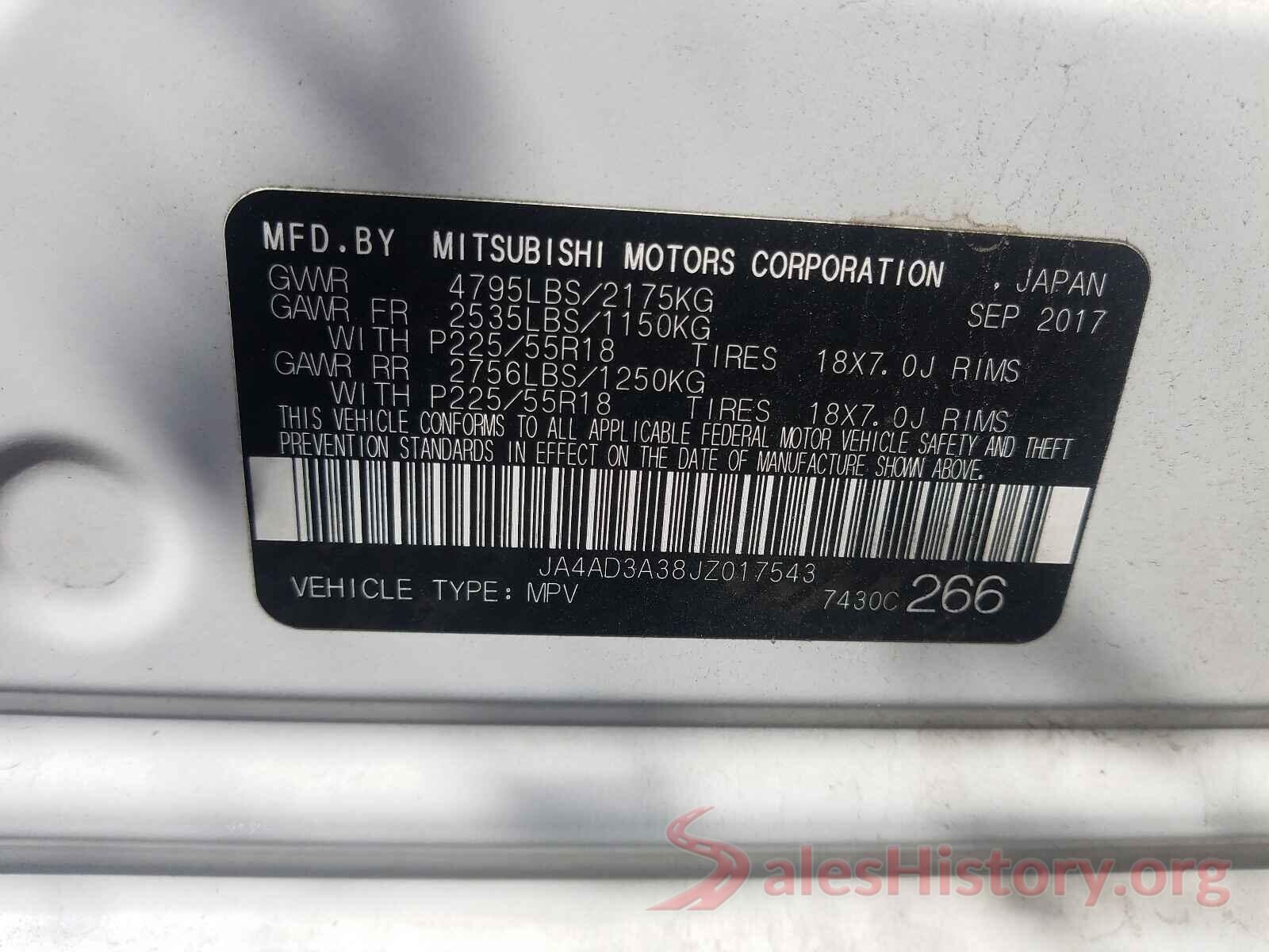 JA4AD3A38JZ017543 2018 MITSUBISHI OUTLANDER