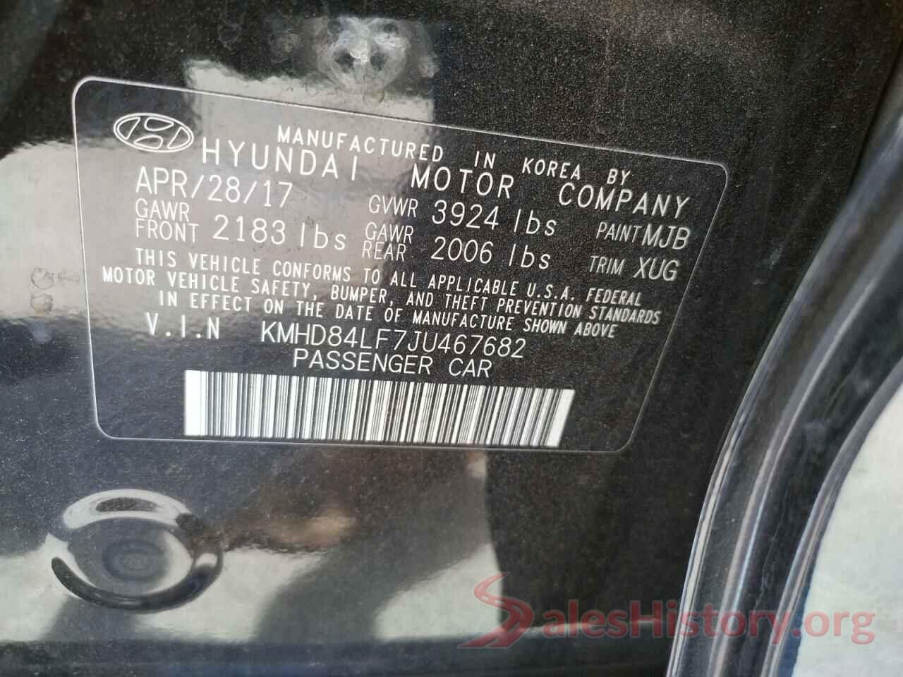 KMHD84LF7JU467682 2018 HYUNDAI ELANTRA