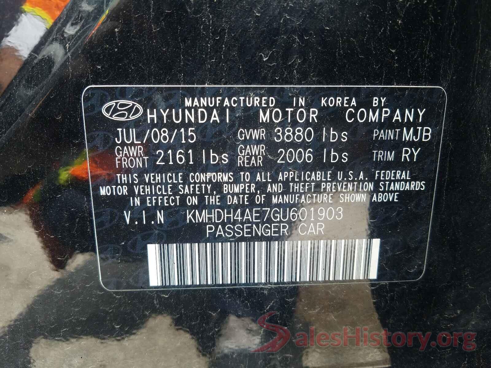 KMHDH4AE7GU601903 2016 HYUNDAI ELANTRA