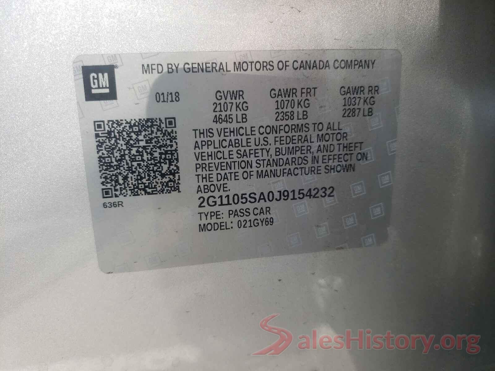 2G1105SA0J9154232 2018 CHEVROLET IMPALA