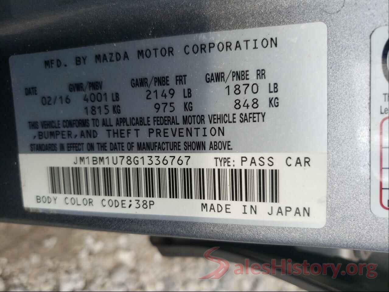 JM1BM1U78G1336767 2016 MAZDA 3