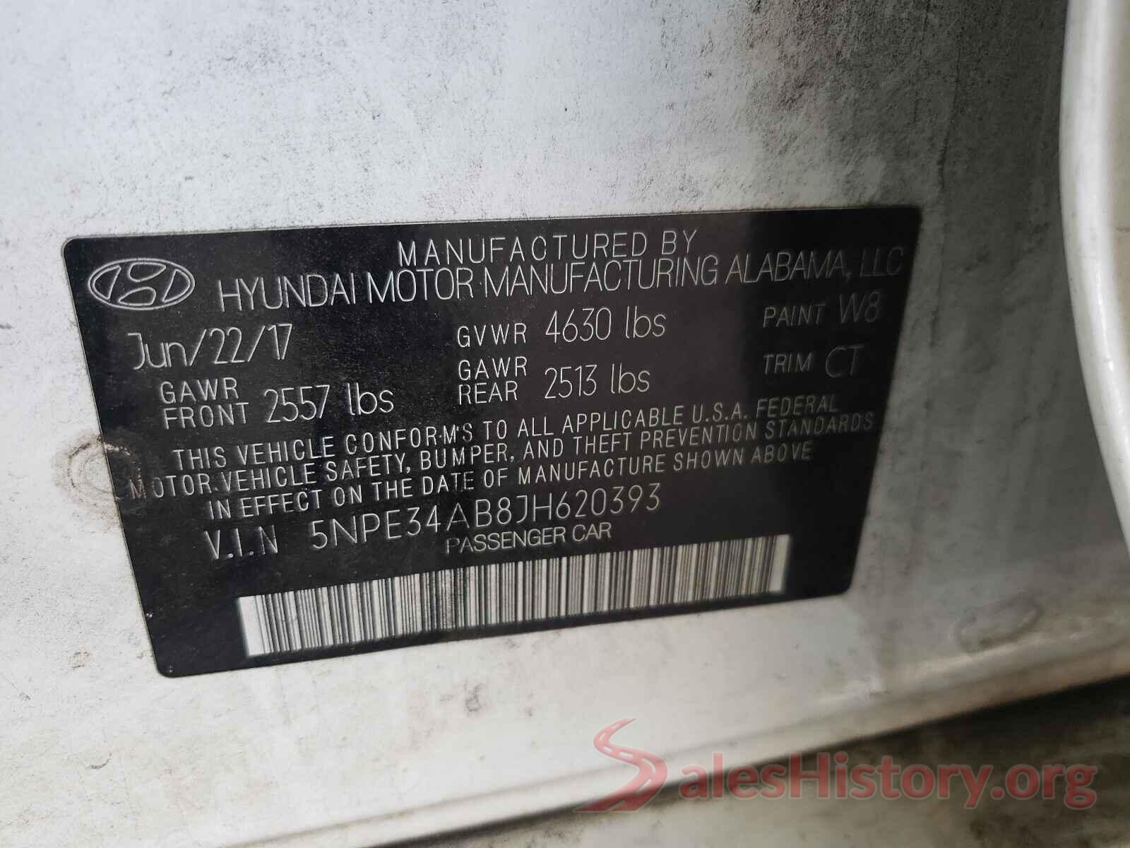 5NPE34AB8JH620393 2018 HYUNDAI SONATA