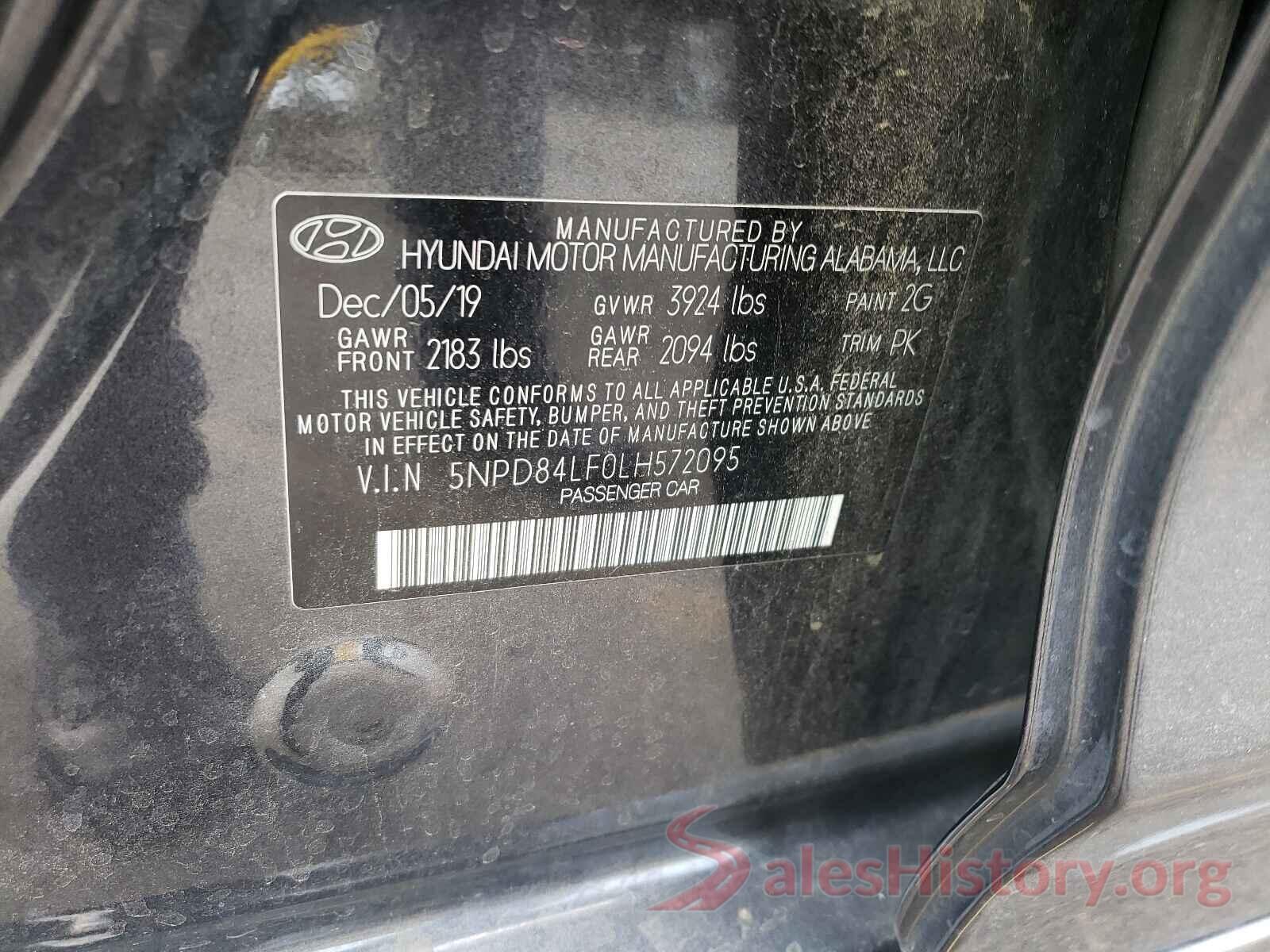 5NPD84LF0LH572095 2020 HYUNDAI ELANTRA