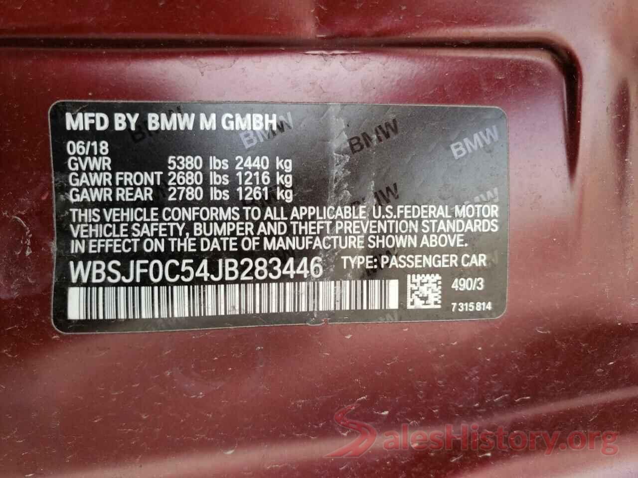 WBSJF0C54JB283446 2018 BMW M5