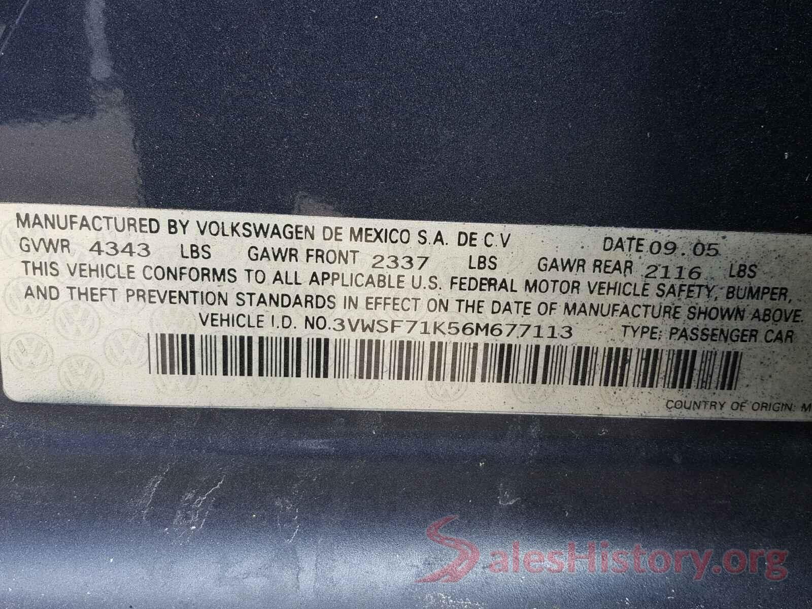 3VWSF71K56M677113 2006 VOLKSWAGEN JETTA