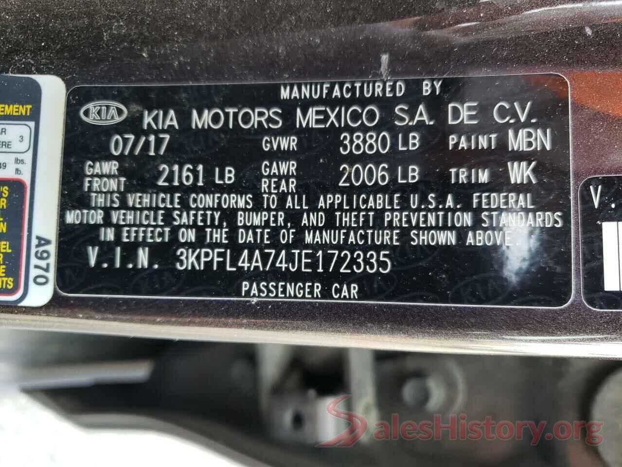 3KPFL4A74JE172335 2018 KIA FORTE