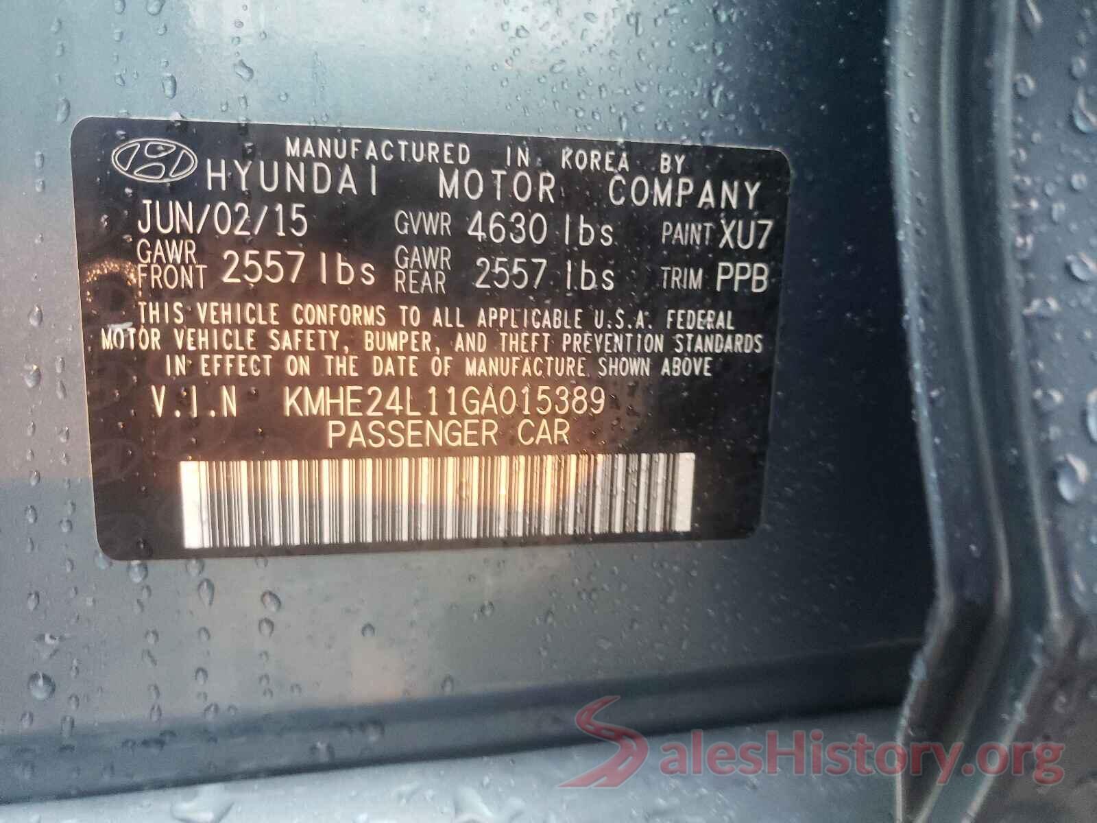 KMHE24L11GA015389 2016 HYUNDAI SONATA