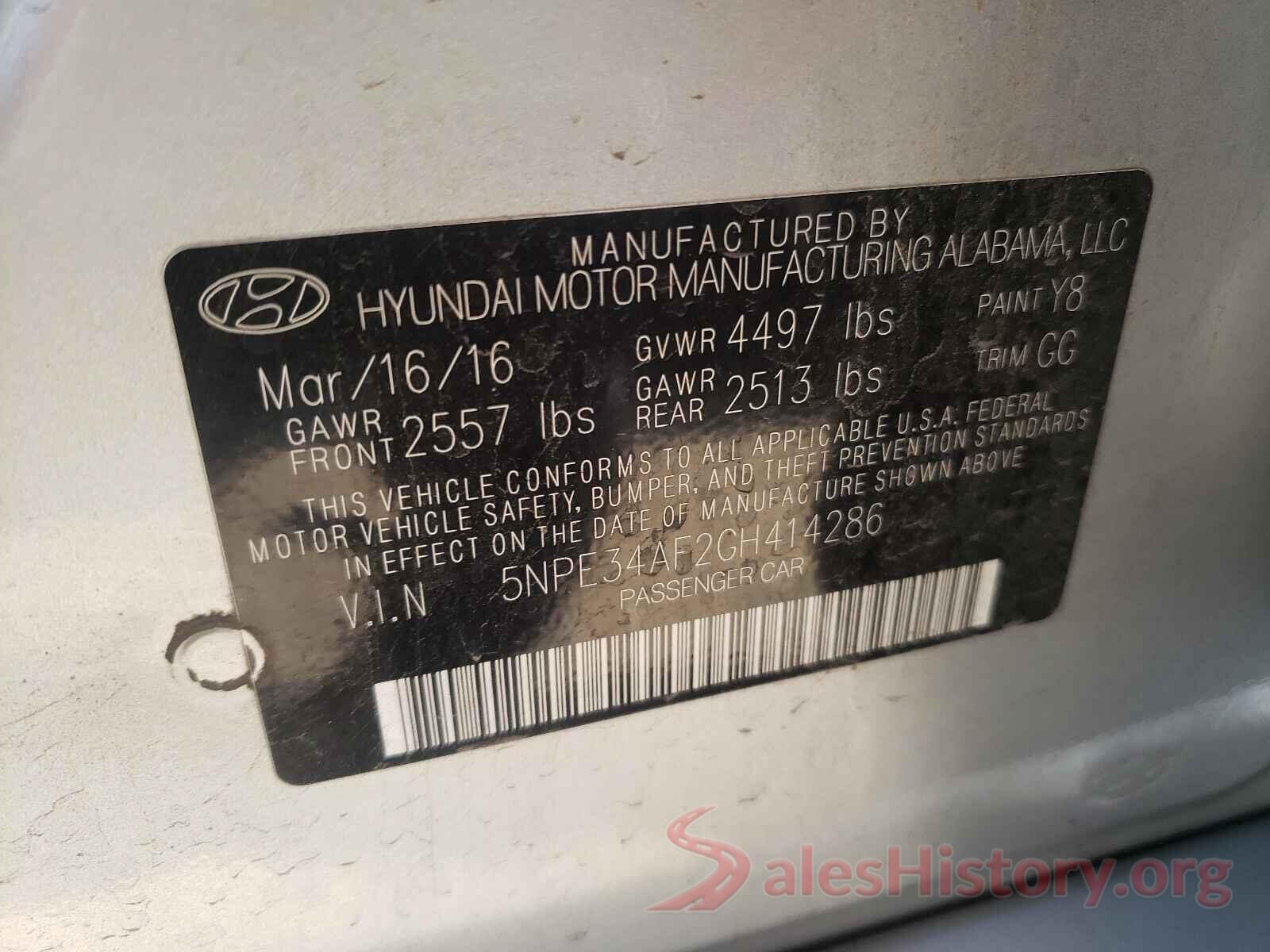 5NPE34AF2GH414286 2016 HYUNDAI SONATA