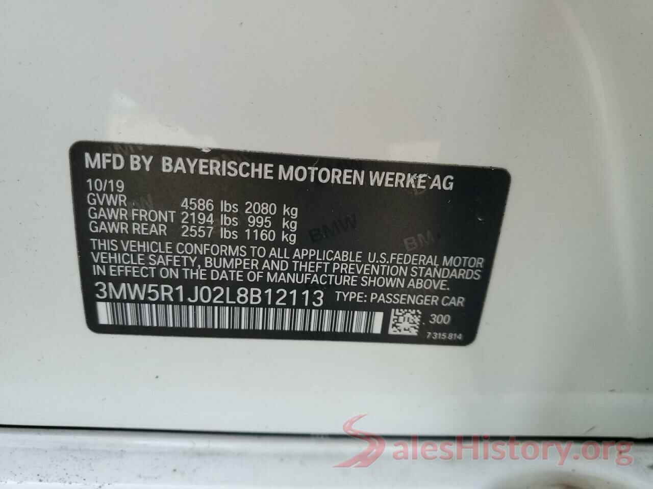 3MW5R1J02L8B12113 2020 BMW 3 SERIES