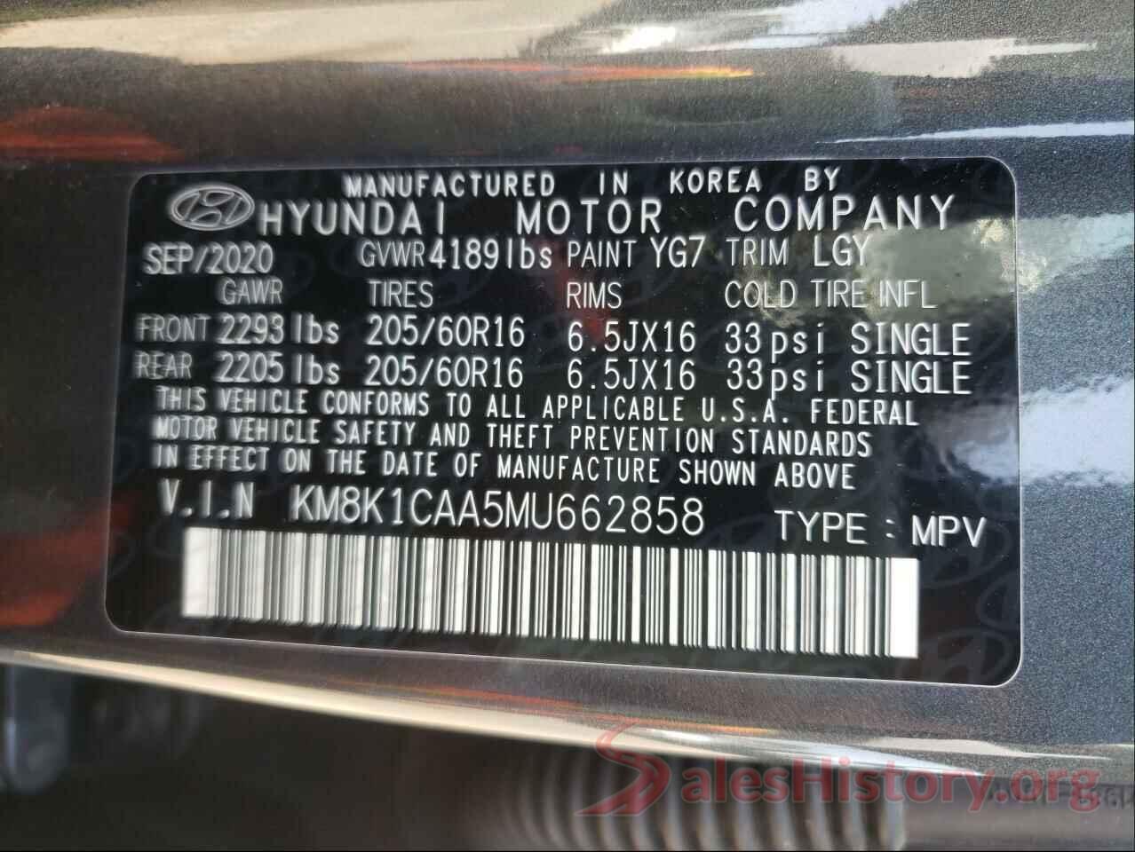 KM8K1CAA5MU662858 2021 HYUNDAI KONA