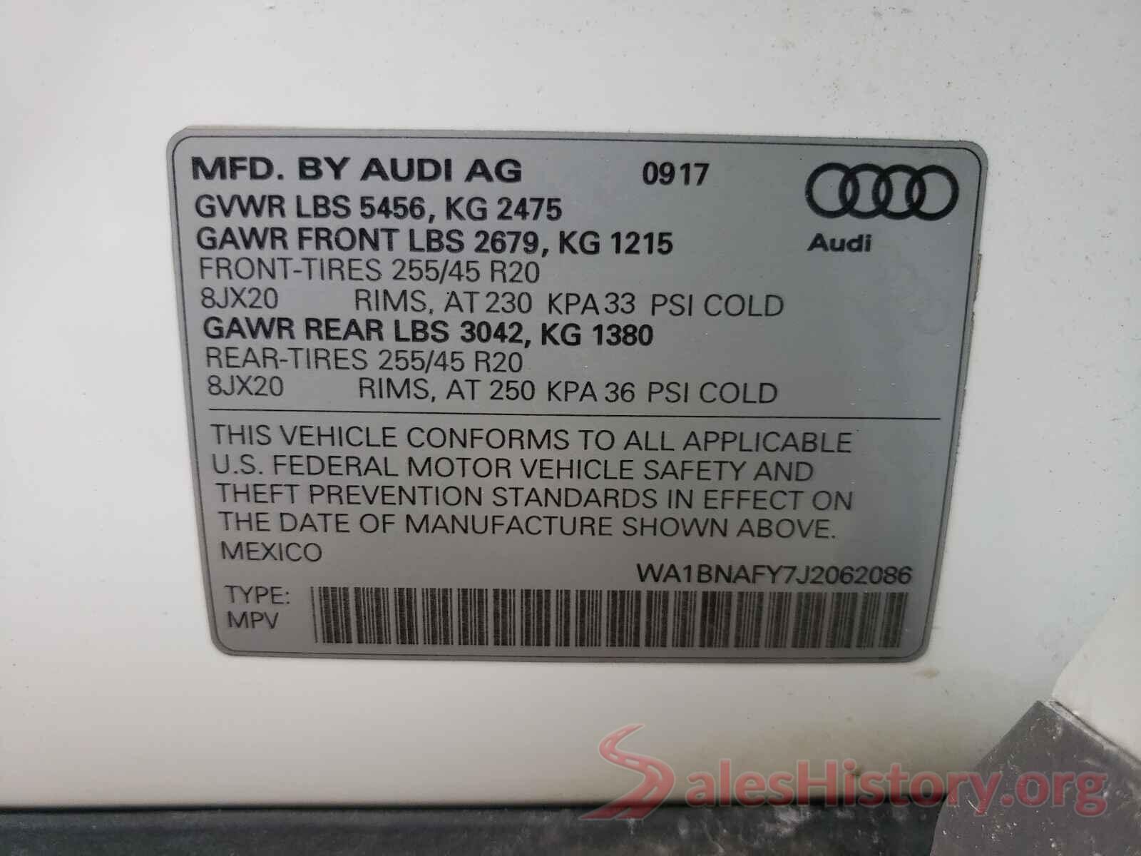 WA1BNAFY7J2062086 2018 AUDI Q5