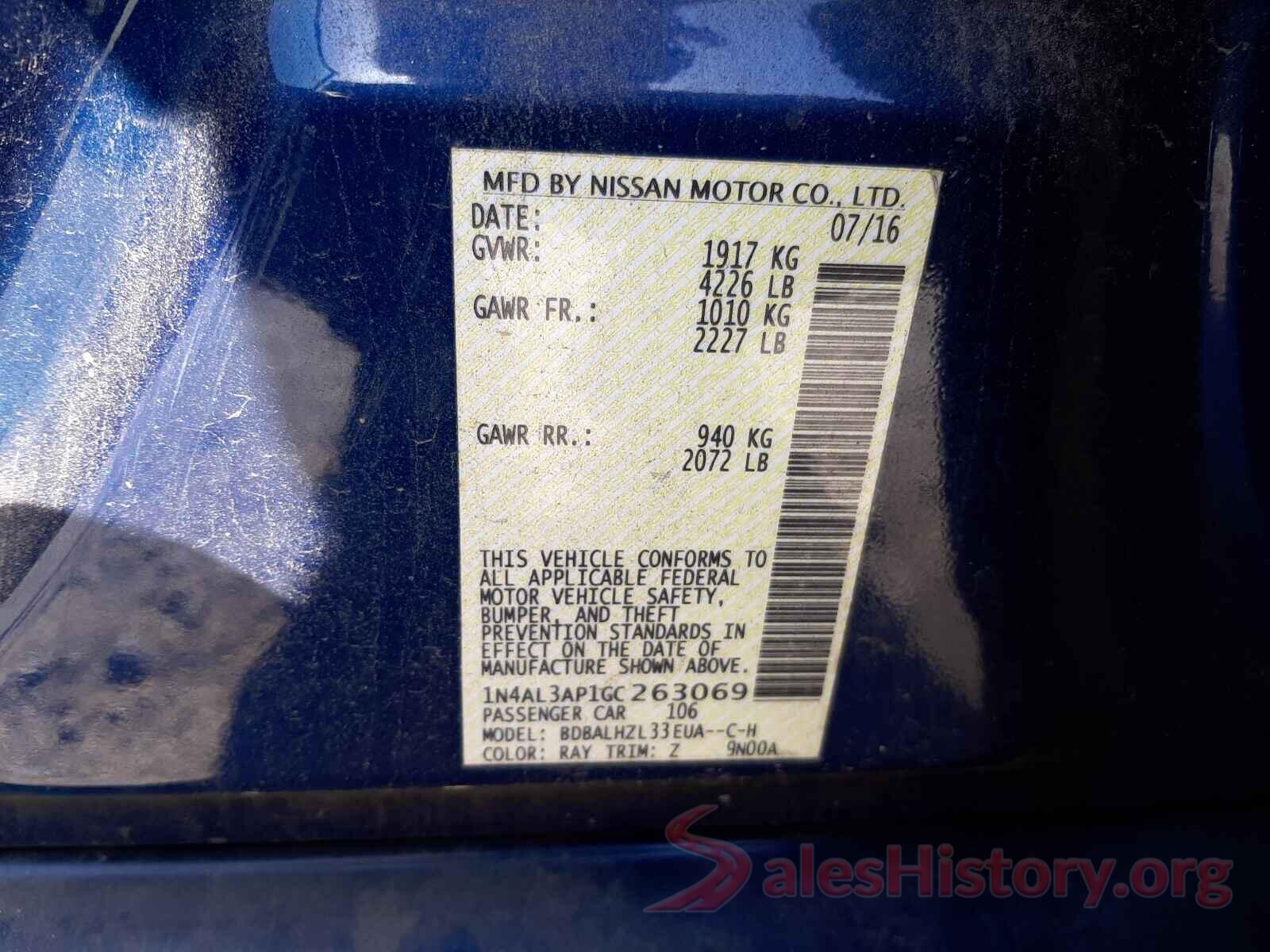 1N4AL3AP1GC263069 2016 NISSAN ALTIMA