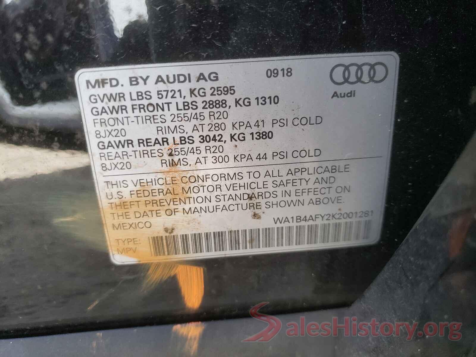 WA1B4AFY2K2001281 2019 AUDI SQ5