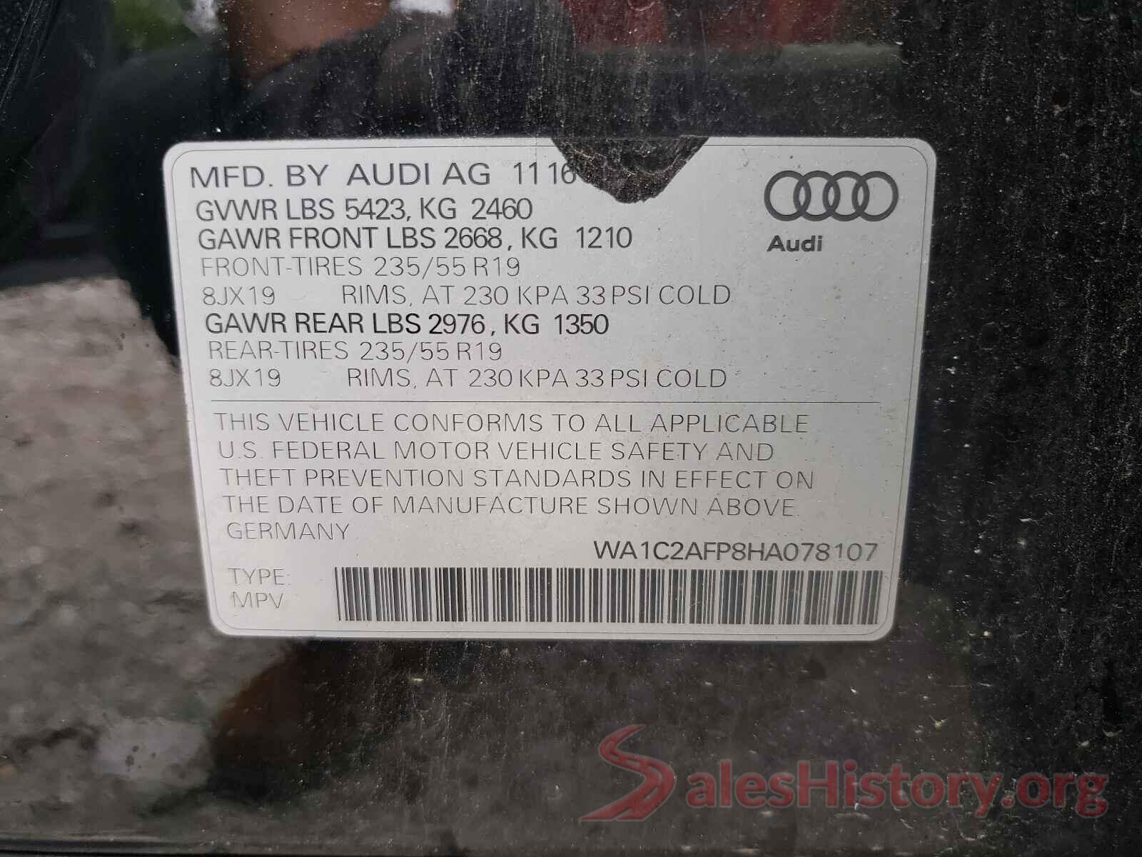 WA1C2AFP8HA078107 2017 AUDI Q5