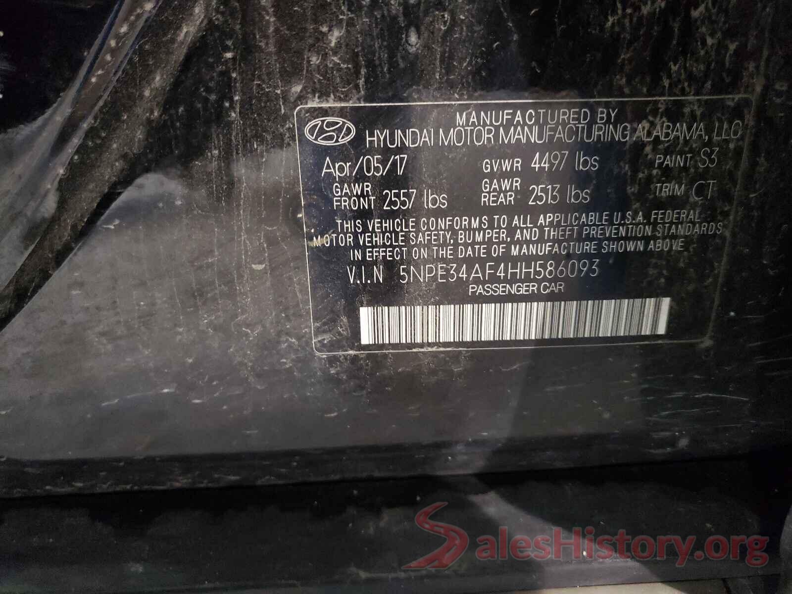 5NPE34AF4HH586093 2017 HYUNDAI SONATA