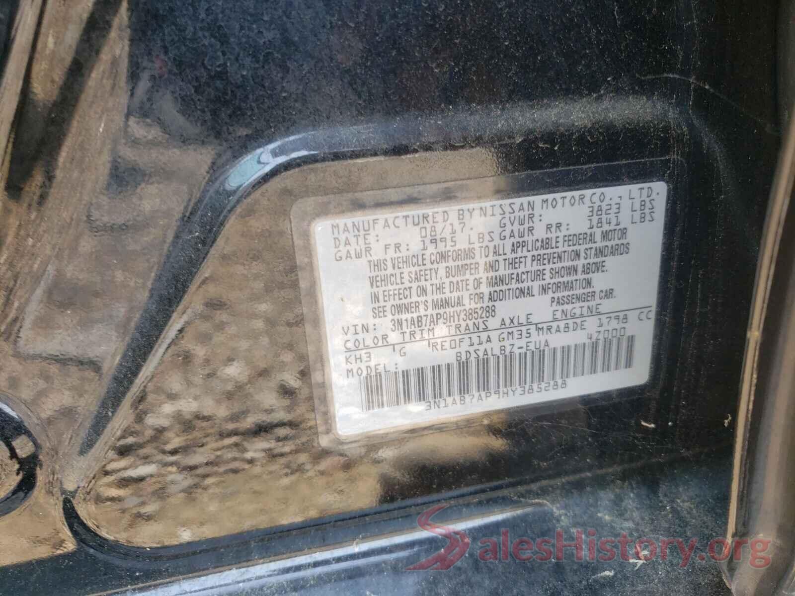 3N1AB7AP9HY385288 2017 NISSAN SENTRA