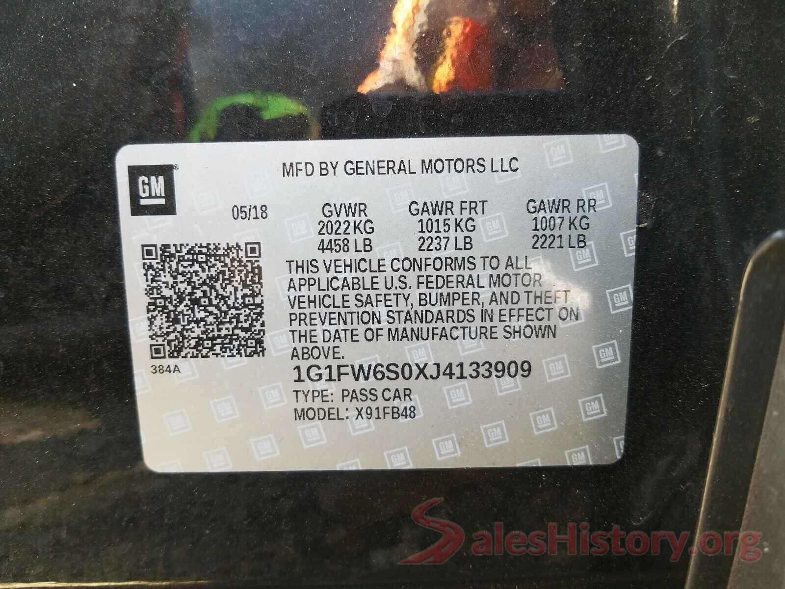 1G1FW6S0XJ4133909 2018 CHEVROLET BOLT