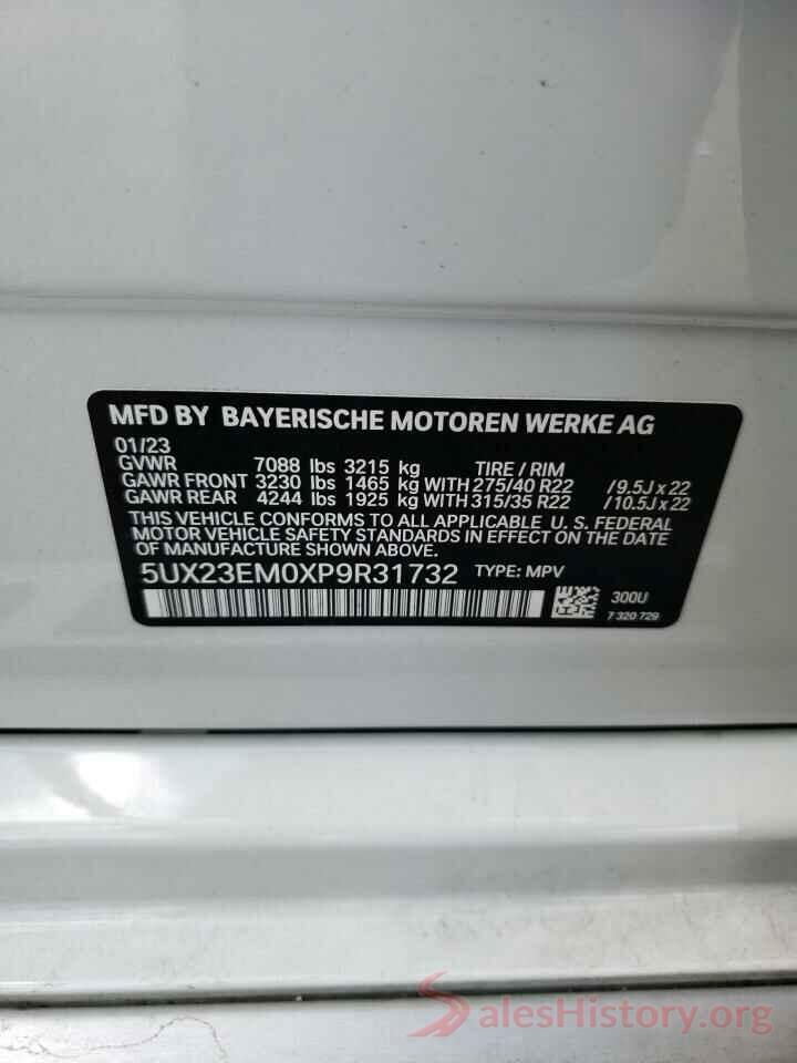 5UX23EM0XP9R31732 2023 BMW X7