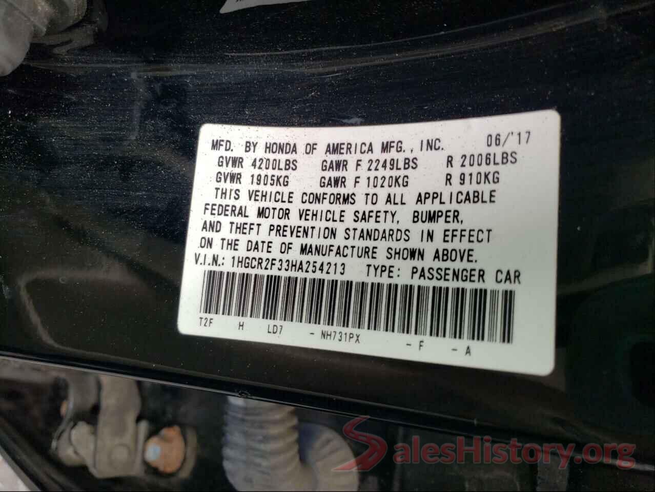 1HGCR2F33HA254213 2017 HONDA ACCORD