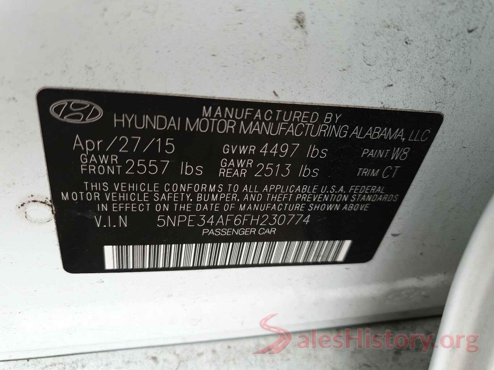 5NPE34AF6FH230774 2015 HYUNDAI SONATA