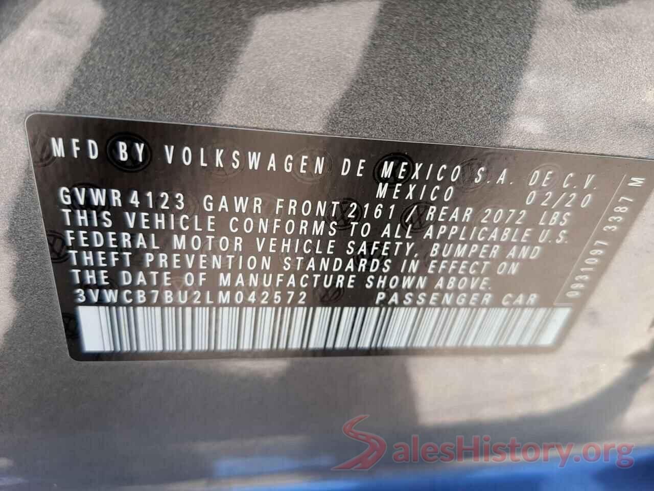 3VWCB7BU2LM042572 2020 VOLKSWAGEN JETTA