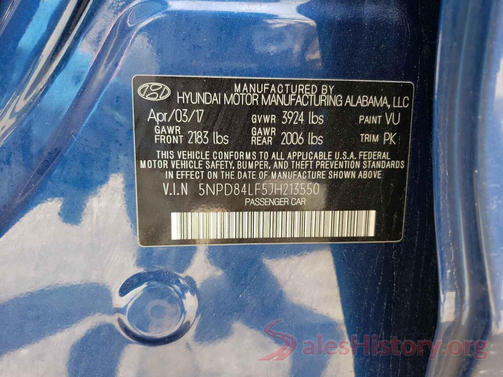 5NPD84LF5JH213550 2018 HYUNDAI ELANTRA